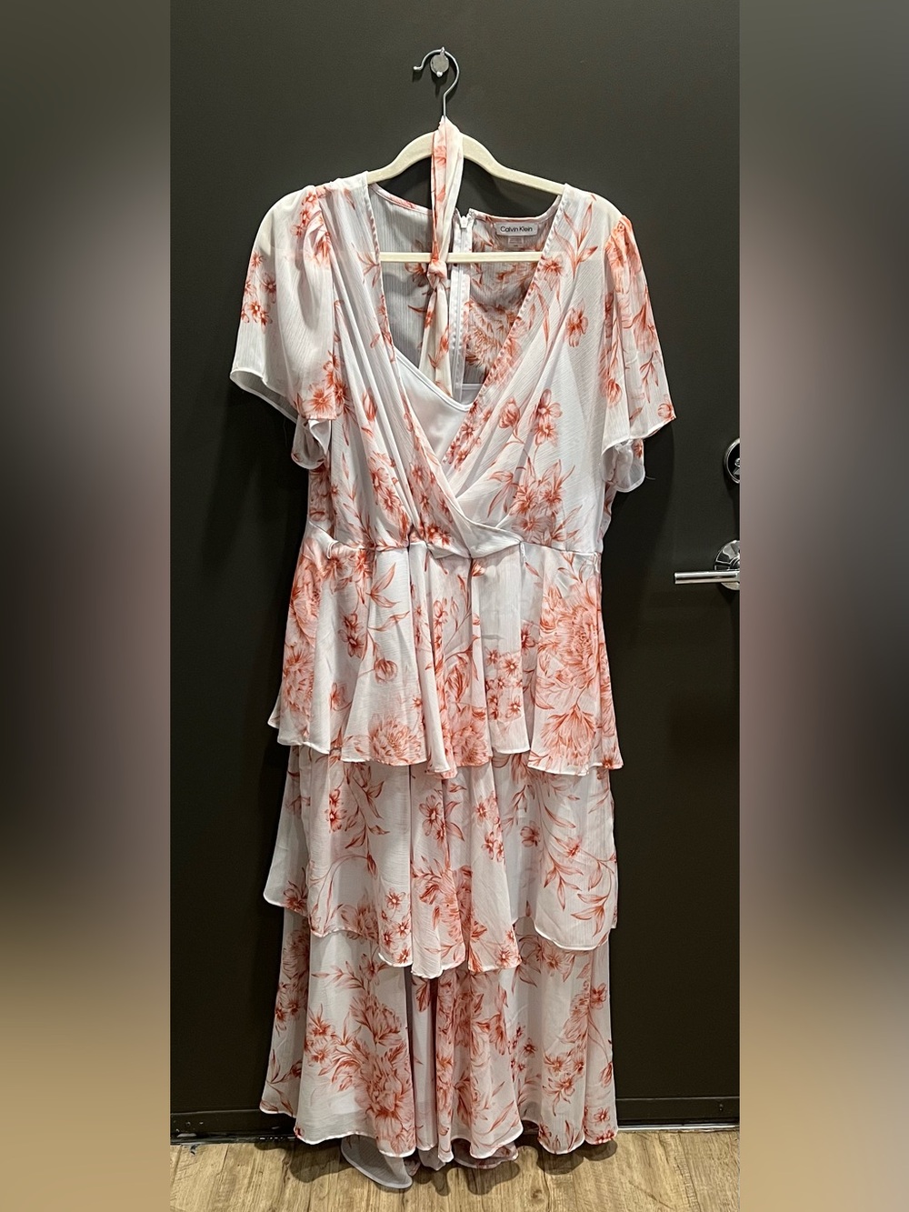Calvin Klein Floral Tiered Maxi Dress – Size 14W